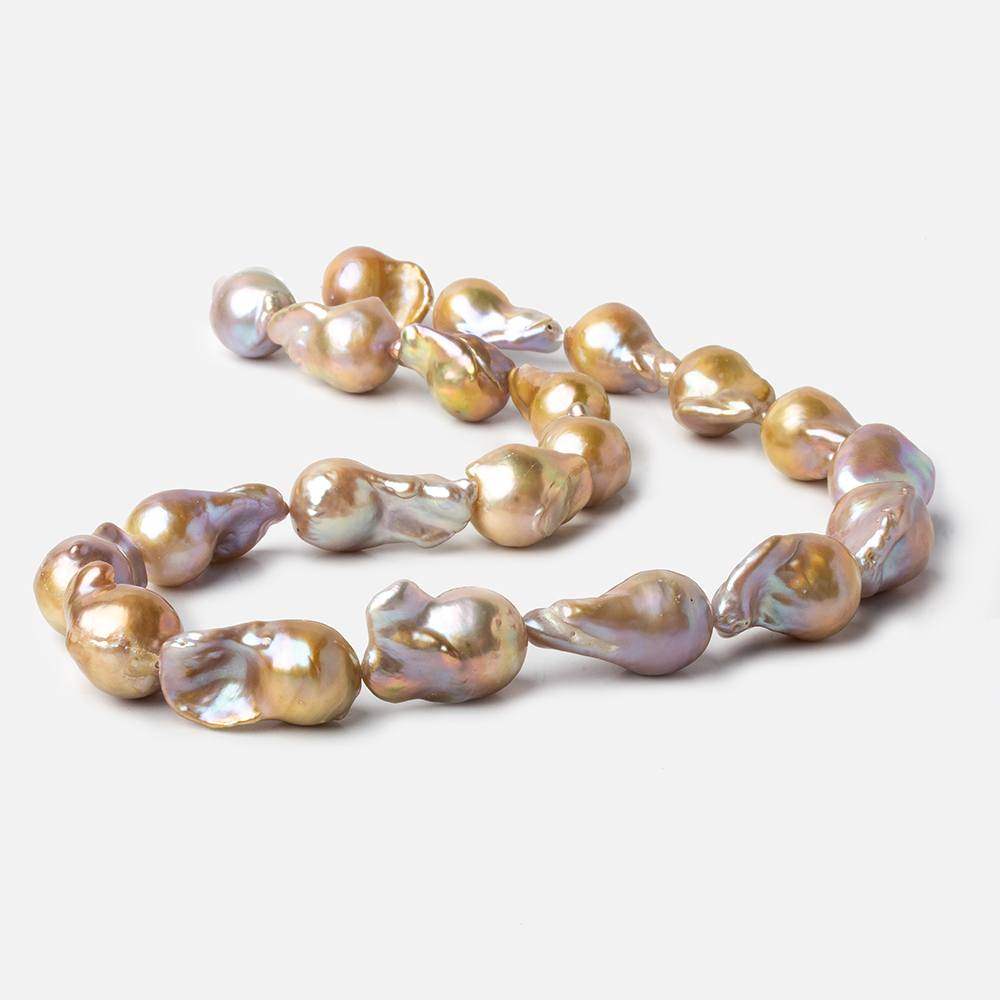 11mm Tri Color Ultra Baroque Freshwater Pearls 16.5 inch 21 pieces