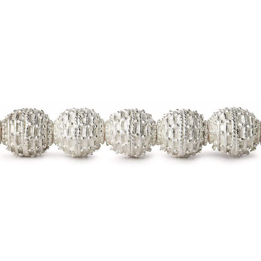11x10mm Sterling Silver Plated Copper Bead Roval Beehive 8 inch 18 pcs