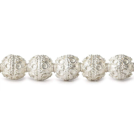 11x10mm Sterling Silver Plated Copper Bead Roval Circle and Miligrain Triangle 8 inch 19 pcs