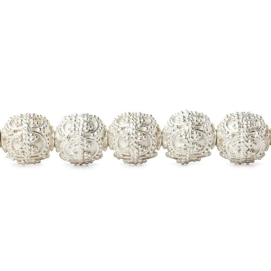 11x10mm Sterling Silver Plated Copper Bead Roval Edwardian 8 inch 20 pcs