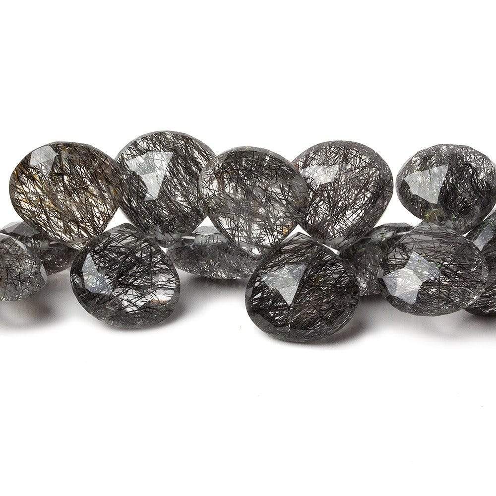 11x11-14x14mm Tourmalinated Quartz Heart Briolettes 8 inch 41 pieces AA