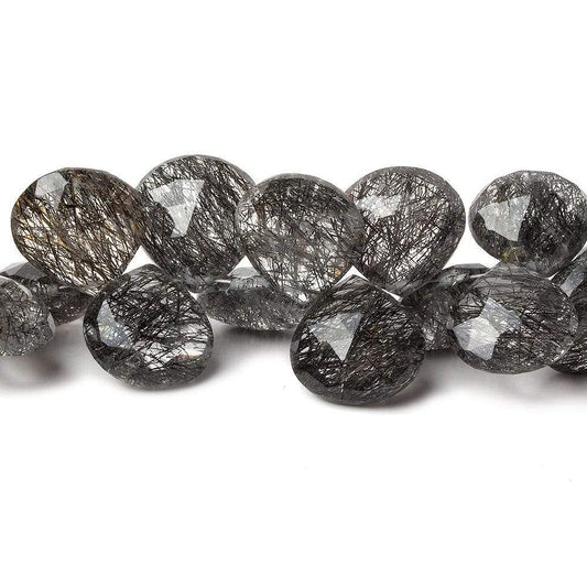 11x11-14x14mm Tourmalinated Quartz Heart Briolettes 8 inch 41 pieces AA