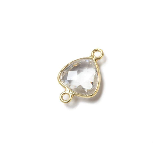 11x11mm Vermeil Bezeled Crystal Quartz trillion Connector 1 piece