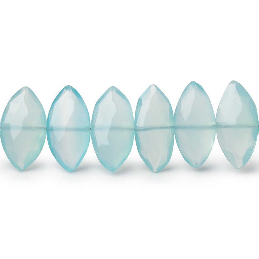 11x6-12x7mm Blue Chalcedony Faceted Marquise Beads 8 inch 26 pieces