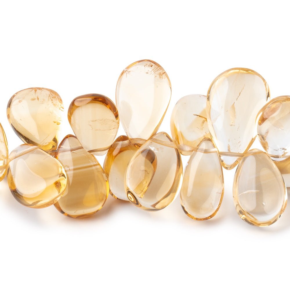 11x7-15x11mm Citrine Plain Pear Beads 8 inch 52 pieces