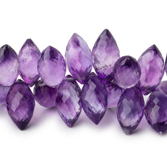 11x7-15x7mm Amethyst Faceted Marquise Beads 8 inch 62 pieces