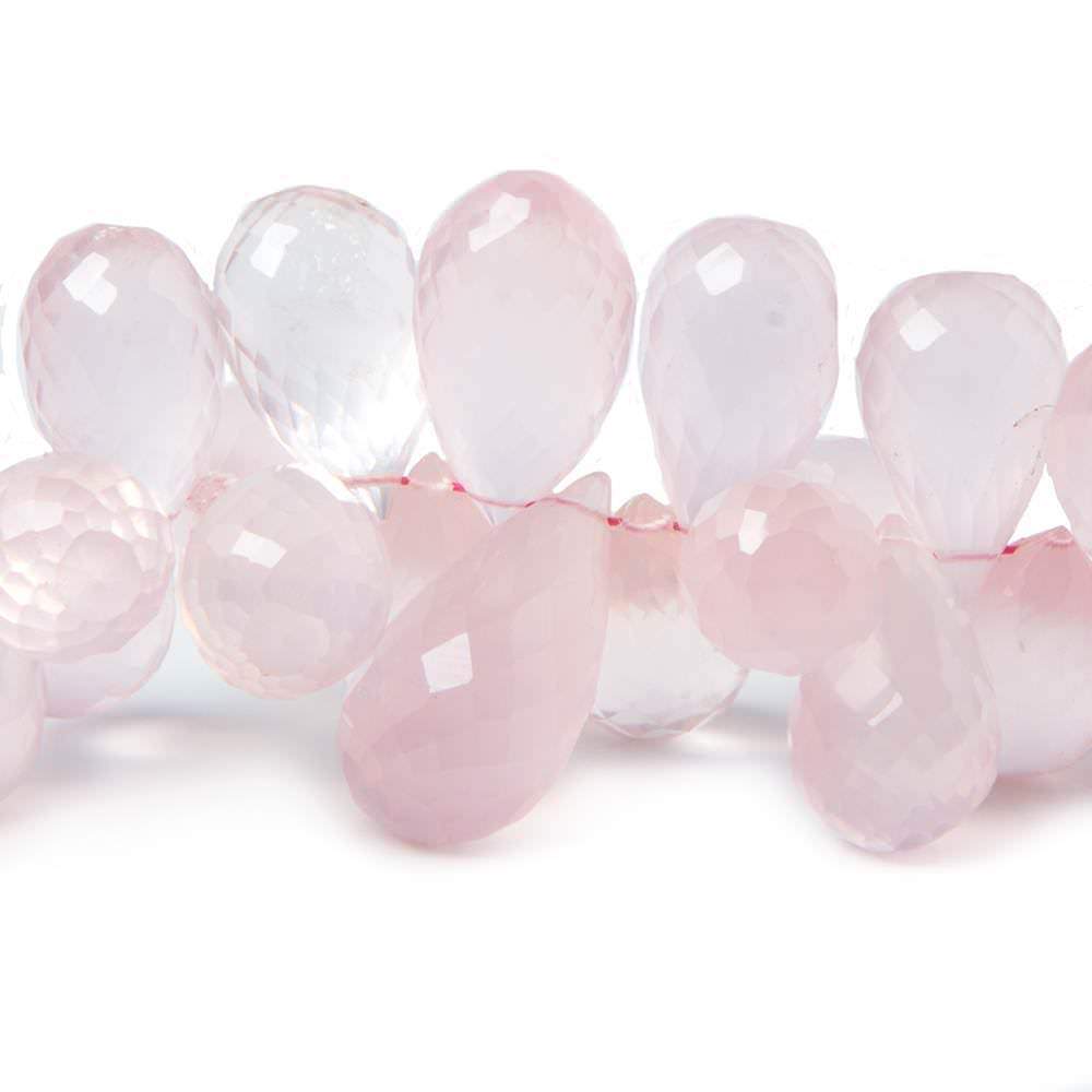 11x7-19x9mm Rose Quartz faceted tear drops 8.5 inch 77 pieces