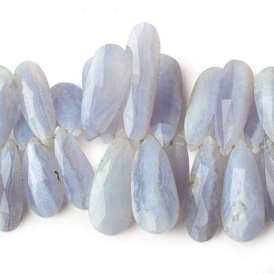 11x7-26x10mm Blue Lace Agate Faceted Pear Beads 8 inch 65 pieces