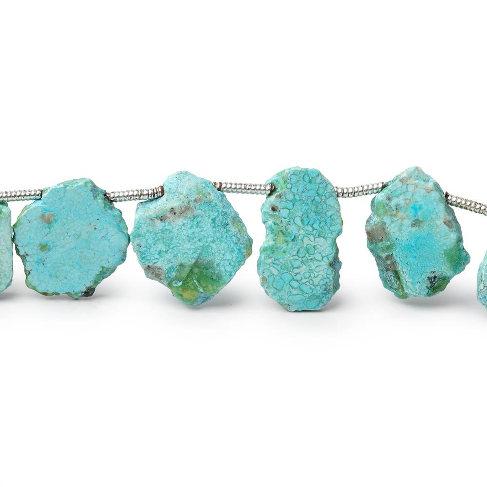 11x8-14x12mm Sleeping Beauty Turquoise Slice Beads 8 inch 16 pieces
