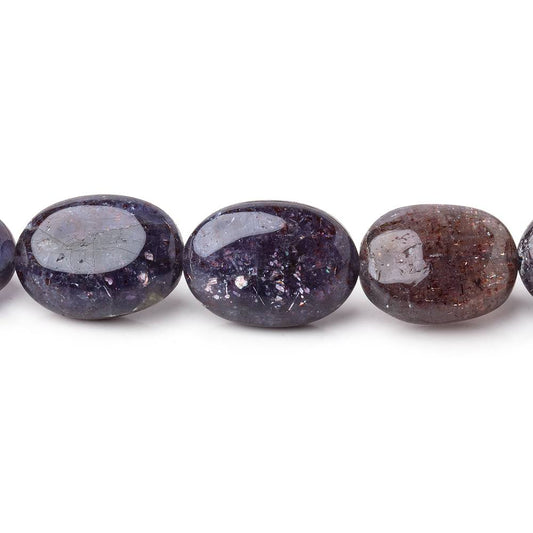 10x8-14x12mm Bloodshot Iolite-Sunstone Plain Oval Beads 16 inch 32 pieces