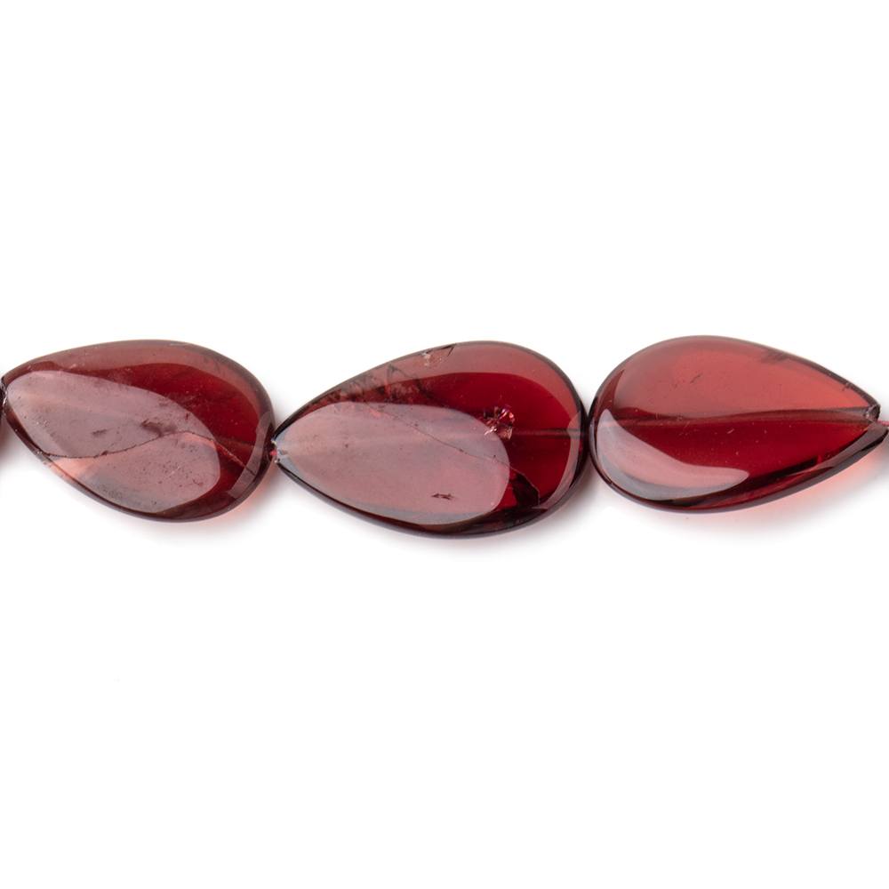 11x8-14x10mm Garnet Plain Pear Beads 15 inch 32 pieces