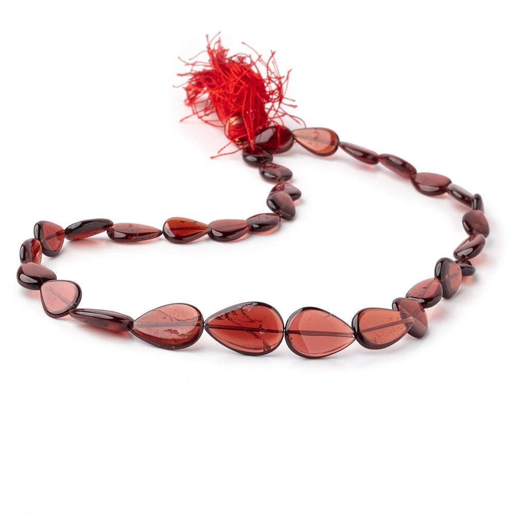 11x8-14x10mm Garnet Plain Pear Beads 15 inch 32 pieces