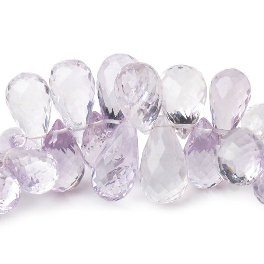 11x8-18x9mm Pink Amethyst Faceted Tear Drops 8 inch 56 Beads AAA
