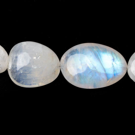 11x8-24x16mm Rainbow Moonstone tumbled nugget 19 inch 29 Beads