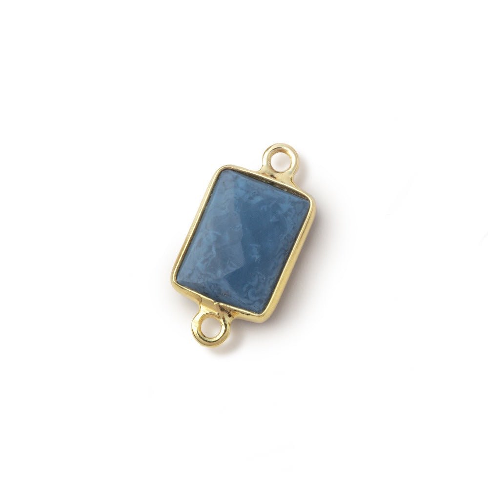 11x8mm Vermeil Bezel Owyhee Blue Opal Faceted Rectangle 1 Connector