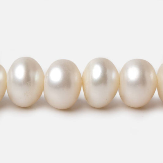 11x9-12.5x9mm Off White Button Large Hole pearls 8 inch 23 pieces AA
