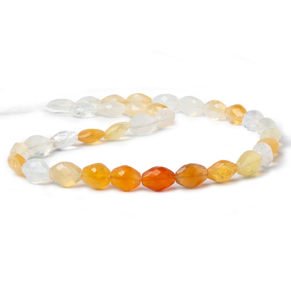 11x9-13x8mm Multi Color Fire Opal faceted nugget beads 16 inch 33 pieces AA