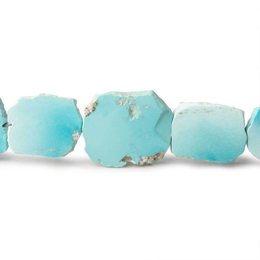 11x9-14x10mm Turquoise plain slice freeform beads 8 inch 15 pieces