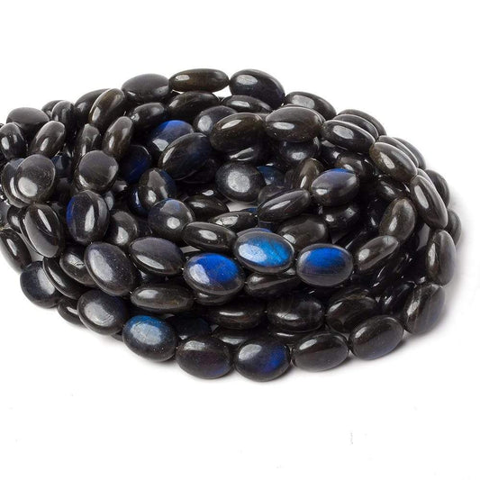 11x9-14x9mm Black Labradorite Plain Nugget Beads 16 inch 31 pieces A