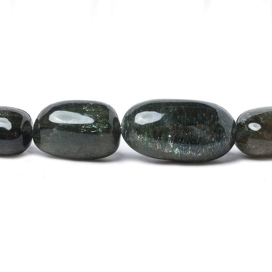 11x9-15x10mm Moss Aquamarine plain nugget beads 15 inch 31 pieces AAA