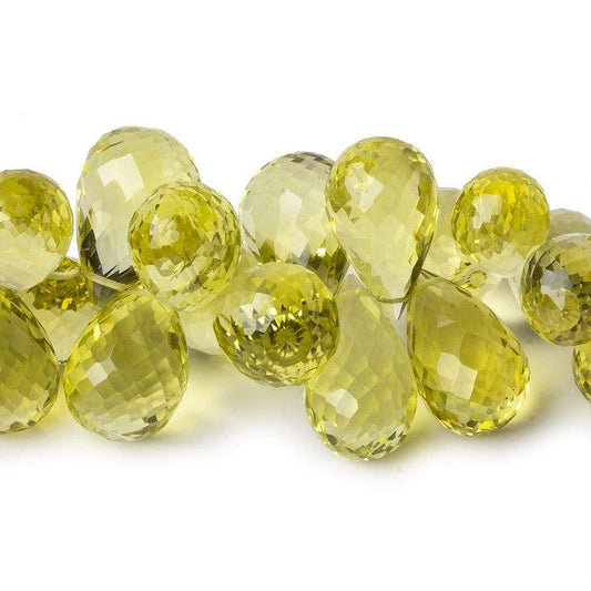 11x9-19x11mm Lemon Quartz Tear Drop Briolettes 8 inch 56 beads AAA