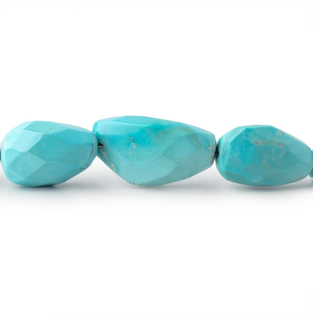 11x9-21x10mm Sleeping Beauty Turquoise Faceted Nuggets 16 inch 29 pieces
