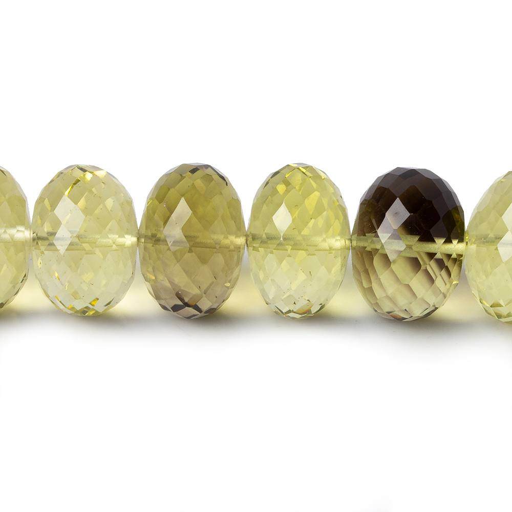11-12mm BiColor Quartz Faceted Rondelle Beads 16 inch 52 pieces