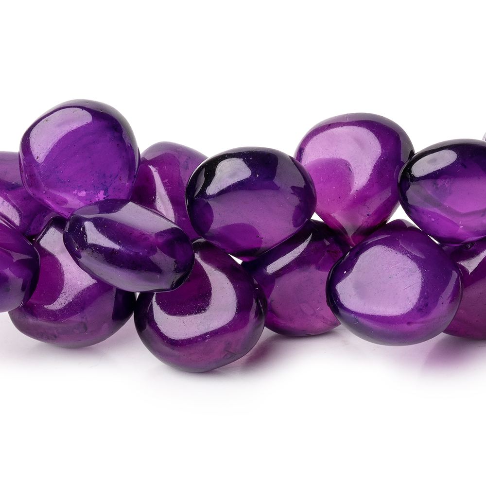 12-13mm Pansy Purple Chalcedony Plain Heart Beads 7 inch 40 pieces