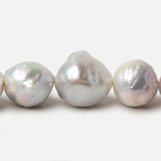 12-15mm Off White Baroque Large Hole Pearls 8 inch 13 pieces