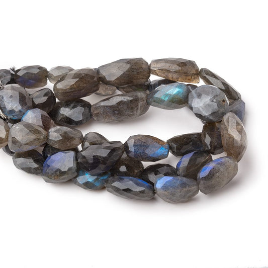 12-16mm Labradorite Straight Drill Faceted Nuggets 8 inch 12 Beads AA