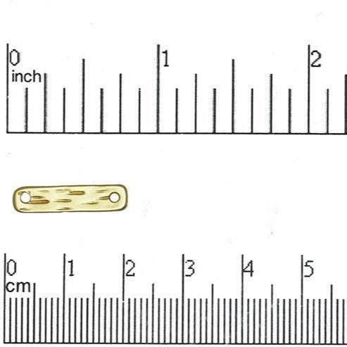 20mm Hammered Rectangular Bar Link Connector - Made of Pewter - Sold by the Piece - K55
