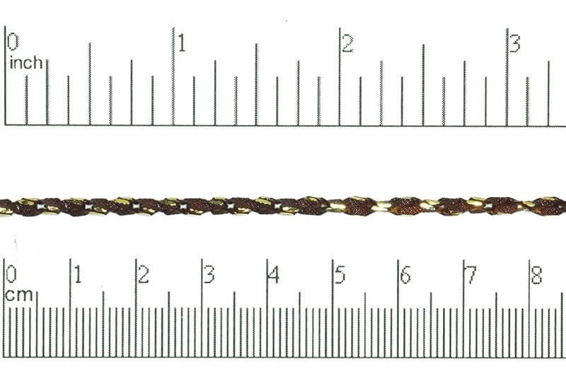 3mm Two-Tone Rope Chain - Made of gold-plated brass, with vibrant enamel coating - Sold by the foot - Ch-875