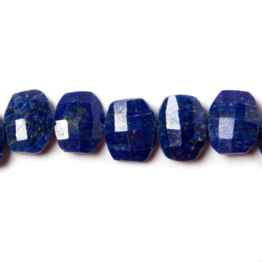 12.5x10mm Lapis Lazuli side drilled Faceted Cushion Beads 7 inch 17 pieces