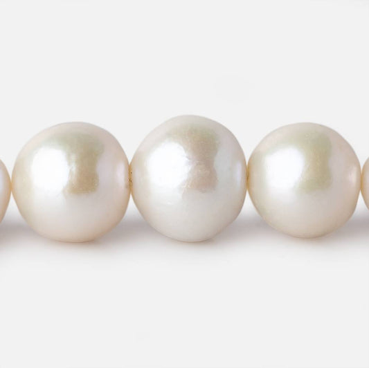 12-15mm White Round Freshwater Pearl 16.5 inch 32 pieces A