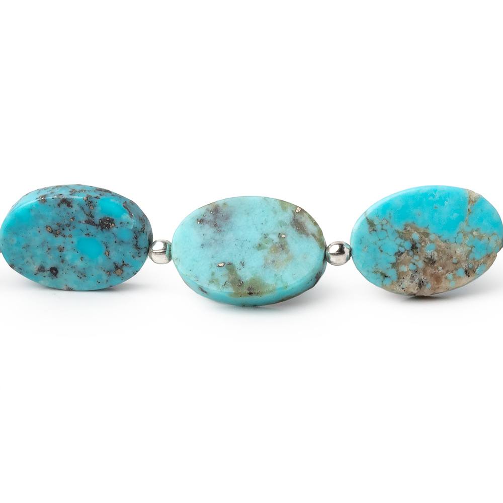 12.5x8.5-14x10mm Sleeping Beauty Turquoise Plain Ovals 20 inch 33 Beads AA