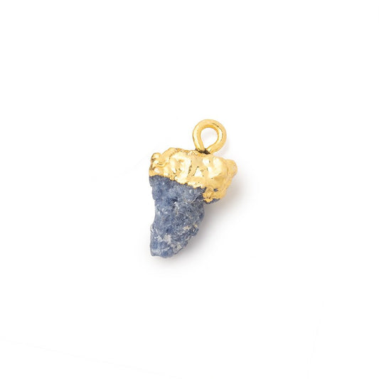 12.5x9mm Gold Leafed Blue Jammu Sapphire Natural Crystal 1 Pendant