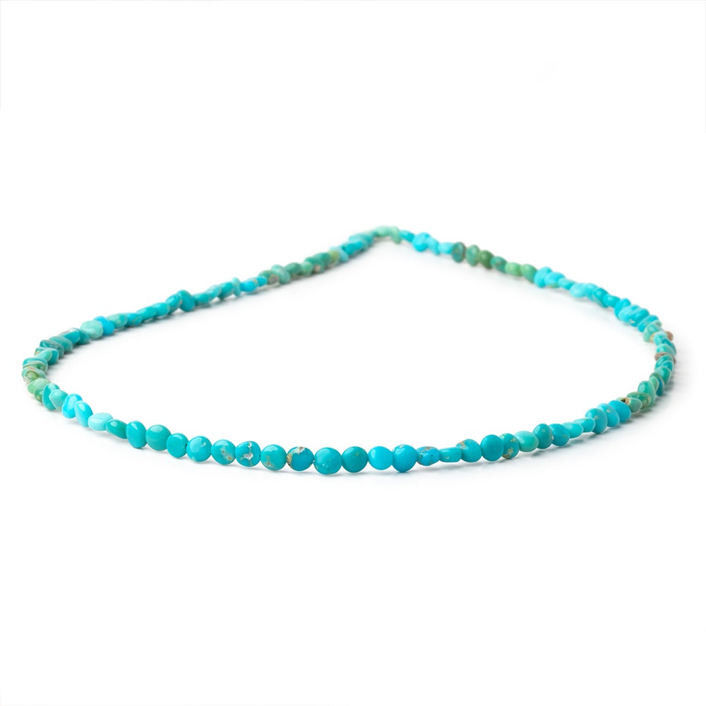 4mm Sleeping Beauty Turquoise Plain Coin beads 16 inch 108 pieces