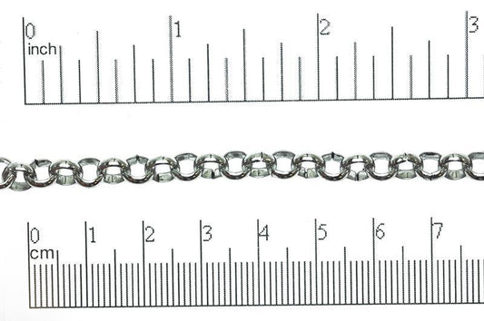 6mm (Inside diameter 4mm) Stainless Steel Rolo Chain sold by the Foot - CH 128SS