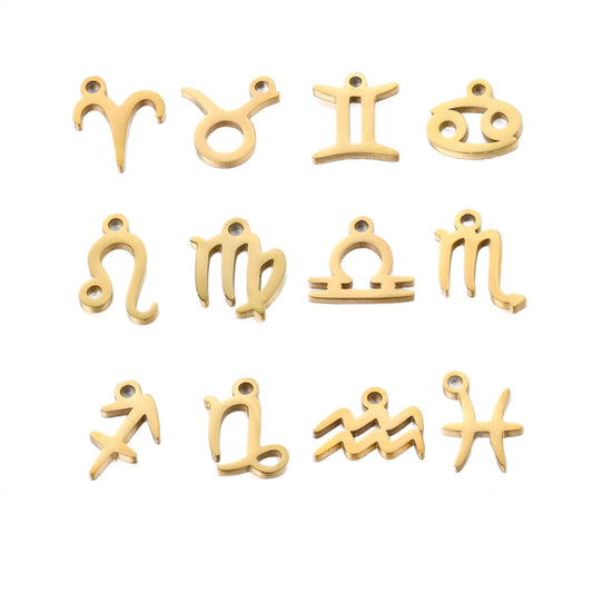 Zodiac Charms of the available in Silver & Waterproof Gold sold Individually - SSC10