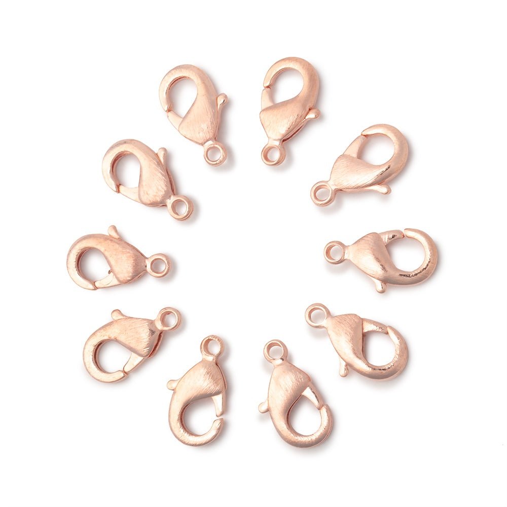 12mm Brushed Lobster Clasp Set of 10 Pieces