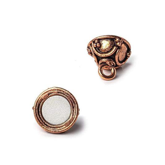 12mm Copper Moroccan Round Magnetic Clasp Set of 2