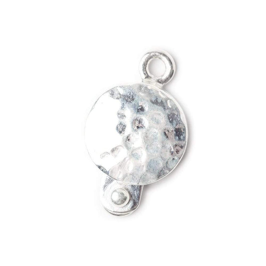 12mm Sterling Silver Box Clasp Round Hammered Design 1 piece