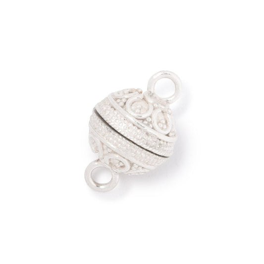 12mm Sterling Silver Miligrain Circle Magnetic Clasp 1 piece