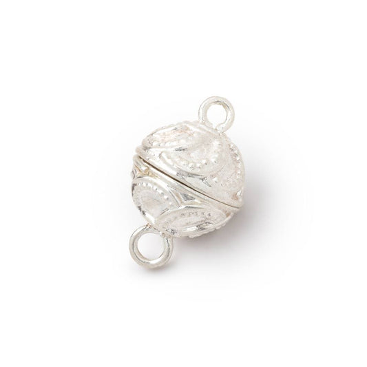 12mm Sterling Silver Miligrain Swirl Magnetic Ball Clasp 1 piece