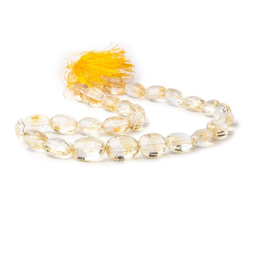 18x12-20x15mm Citrine Checkerboard Faceted Oval Beads 17 inch 25 pieces