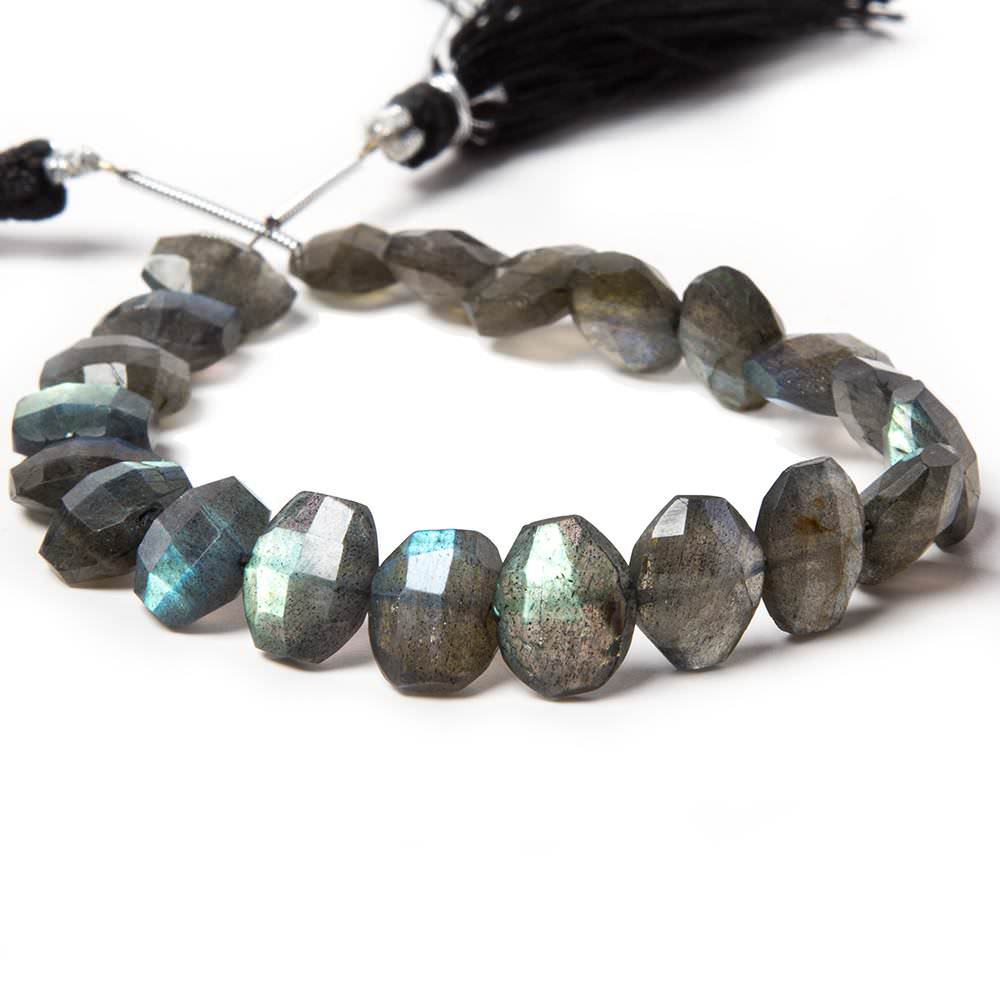 12x10mm Labradorite side drilled Faceted Cushion Beads 7 inch 16 pieces