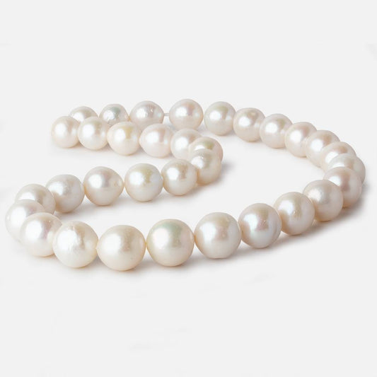12x11-14.5x15mm Off White Near Round Freshwater Pearl 17 inch 33 pieces A