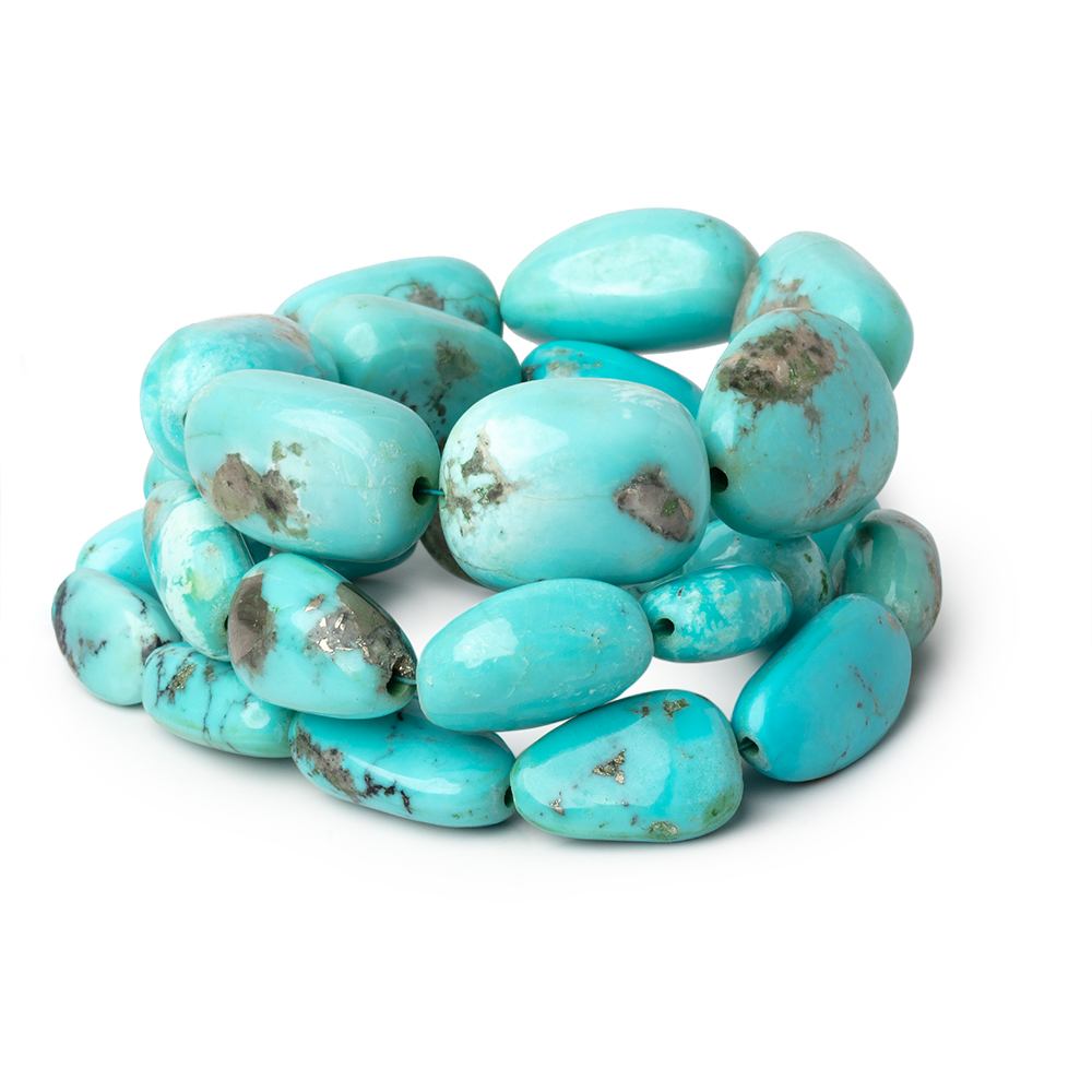 12x11-24x18mm Sleeping Beauty Turquoise Plain Nuggets 18 inch 26 Beads AAA