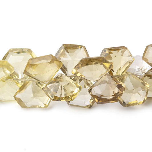 12x11mm Lemon Quartz Faceted Pentagonal Beads 7.5 inch 51 pieces AA Grade
