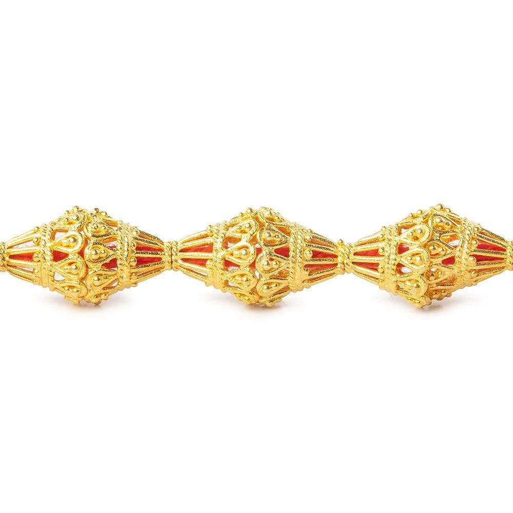 12x12mm 22kt Gold Plated Copper Victorian with Scalloped Edge Cone 8 inch 20 pieces